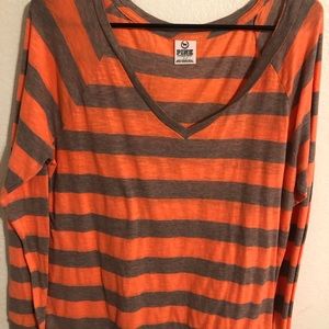 Grey and orange PINK long sleeve size small
